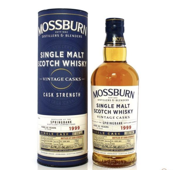 Springbank 1999 22 Year Old Mossburn, single cask Springbank spent 22 years maturing in cask. Bottled by Mossburn
