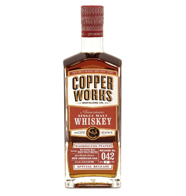Copperworks WA Peated American Single Malt Whiskey Release 042 (750ml), Copperworks Washington Peated American Single Malt Whiskey